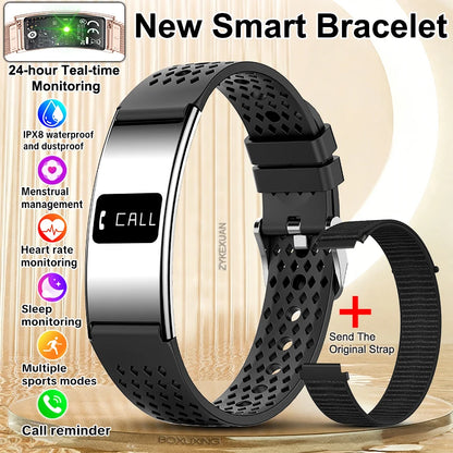 New Fashion Women Smart Bracelet IPX8 Waterproof Heart Rate Sleep Monitor Health Sports Fitness Tracker Call Reminder Smartwatch