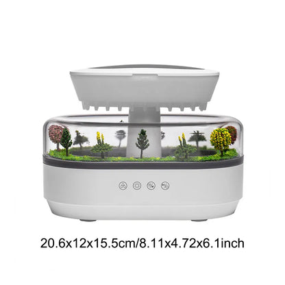 Rain Cloud Aroma Diffuser Small Air Humidifiers Water Drip Micro Landscape Essential Oils Ultrasonic Diffuser with 6 Night Light
