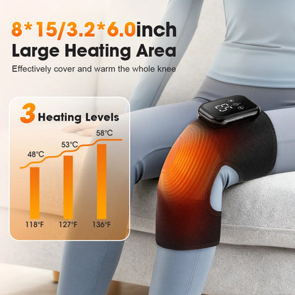 Electric Heating Knee Wrap with 5 Modes Muscle Relaxation Hot Compress Joint Protection Vibration Device for Leg Massage