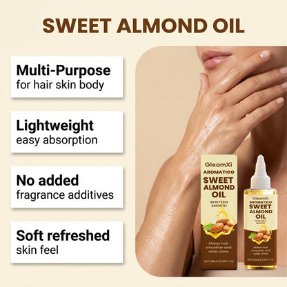 Almond Body Oil - Gentle ingredients, lightweight texture, moisturizing and refreshing, nourishes the skin