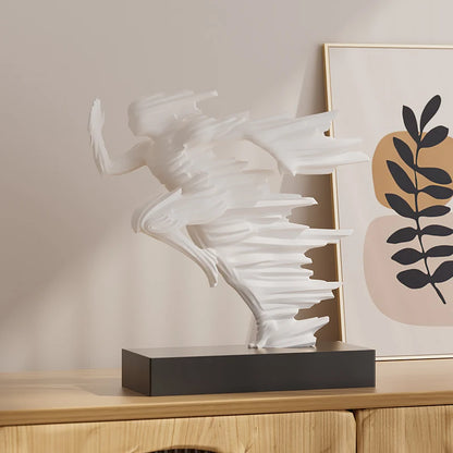 Exquisite 23cm Resin Running Style Man Statue, Stylish Golden Sculptures For Modern Home Office Decoration, Abstract Figurines