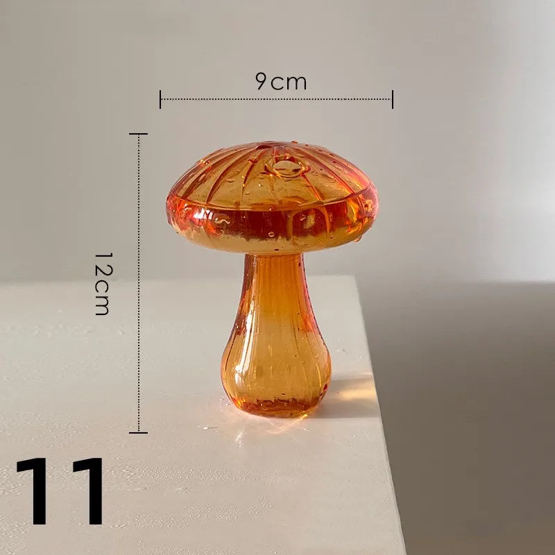 New Mushroom Glass Vase Creative Plant Hydroponic Vase Home Transparent Aromatherapy Bottle Small Vase Table Flower Decorations