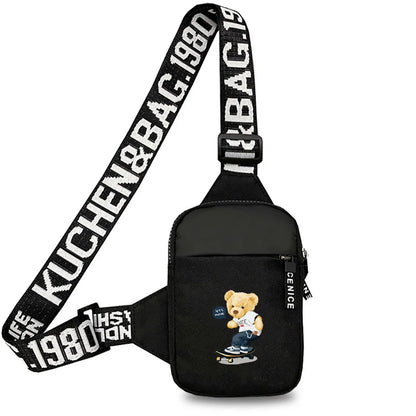 Chest Pack Fitness Yoga Outdoor Mini  Men Sports Running Bear Printing Series Fashion Chest Bag for Women for Men