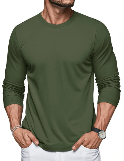 MAGCOMSEN Men's Long Sleeve T-Shirt Cotton Crew Neck T-Shirt Casual Light Work Spring and Autumn Tops
