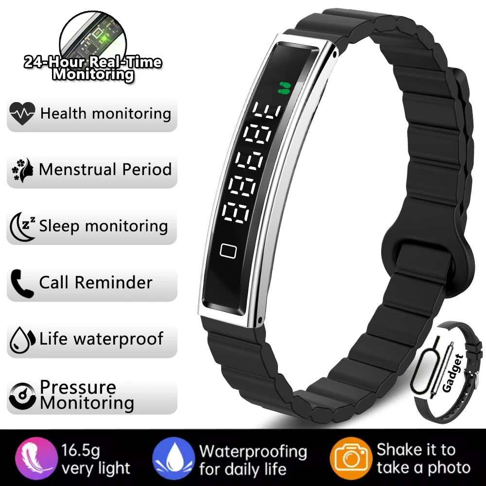2026 New Fashion Women Smart Bracelet Multi-Sport Mode Fitness Tracker Heart Rate & Sleep Health Monitoring Smartwatch Men Women