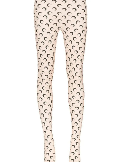 Moon Print Sports Leggings Trousers Elastic Slimming Casual Wear Outdoor Indoor ular Long Pants Thin Material Fem