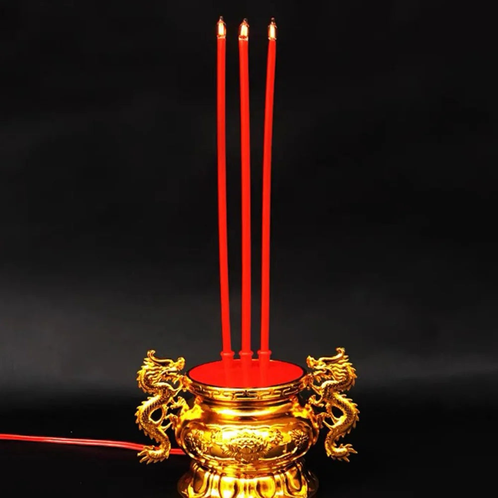 15pcs Electronic Incense Sticks For Electric Incense Burner Compact Portable Home Office Yoga Room Decor Altar Supplies Led