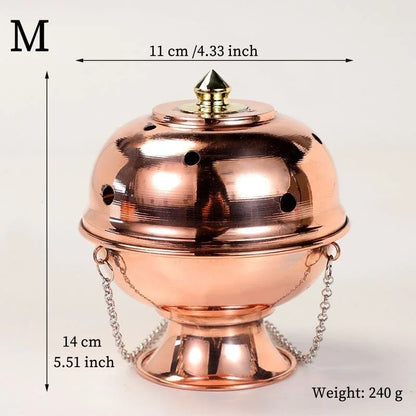 Hanging Incense Burner Red Copper Zen Engraved Stupa Aromatherapy Stove Meditation Smoke Furnace Orientale Altars Decorative