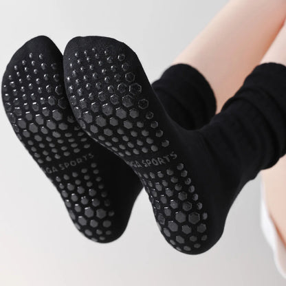 Yoga Socks Knitted Cotton Breathable Indoor Floor Dance Sports Socks Professional Silicone Anti-slip Gym Fitness Pilates Socks