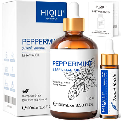 HIQILI Therapeutic Grade Essential Oil 100ml for Massage Relaxation Air Freshener Bergamot Peppermint Vanilla Chamomile Thyme