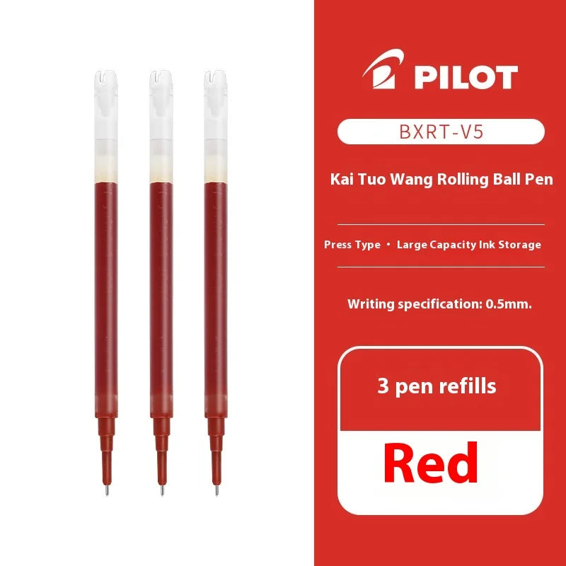 Japanese Pilot Gel Pen, BXRT-V5 0.5mm Metal Needle Tip Black Red Blue Ink,Premium Smooth&Precise for Signing,Exams,Journaling