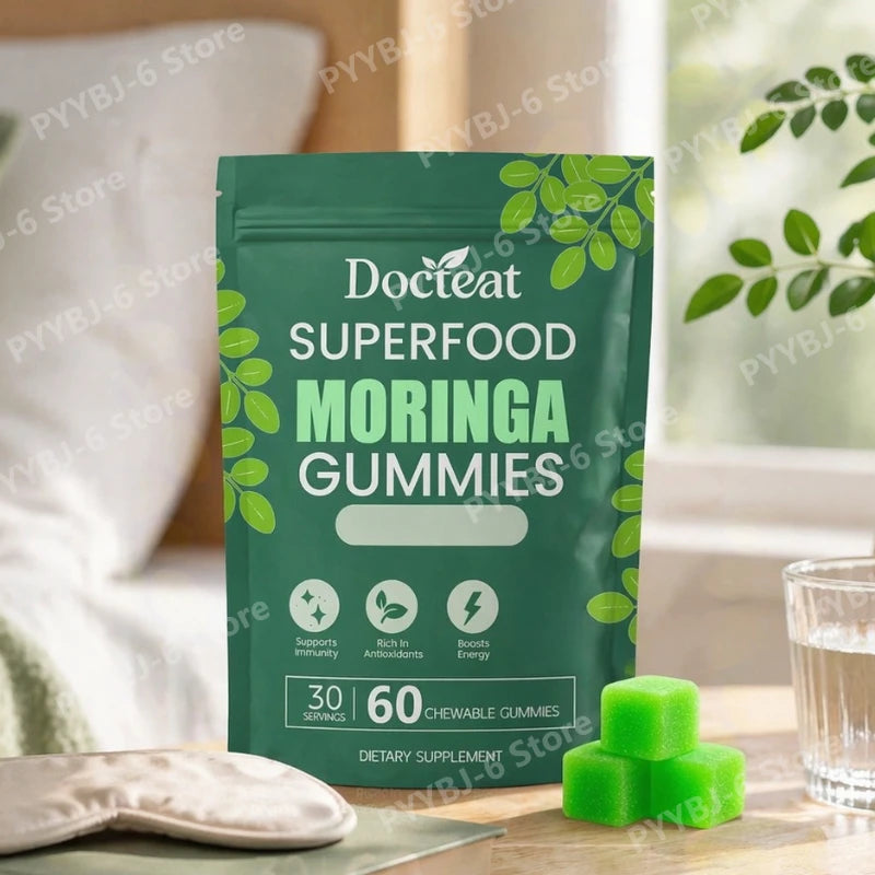 Superfood Moringa Gummies with Vitamin C D3 B12 Supports Immunity & Energy Rich in Antioxidants 60 Gummies Dietary Supplement