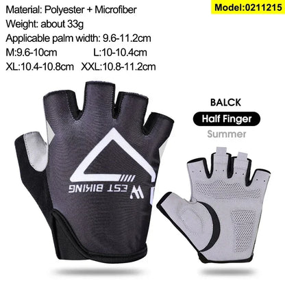 WEST BIKING Mountain Road Bike Gloves Half Finger Summer Cycling Equipment Anti-slip Shock SBR Bicycle Fitness Fingerless Mitten