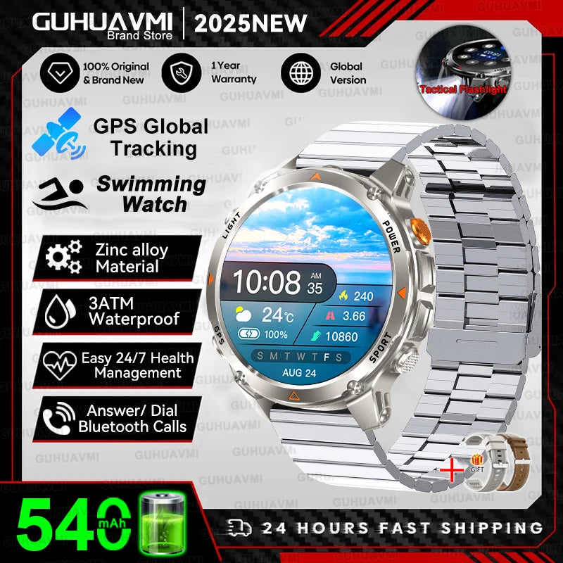 2025 New Women's Fashion Sports Smart Watch Built in GPS 3ATM Waterproof Bluetooth Call Health Monitoring Smartwatches For Women