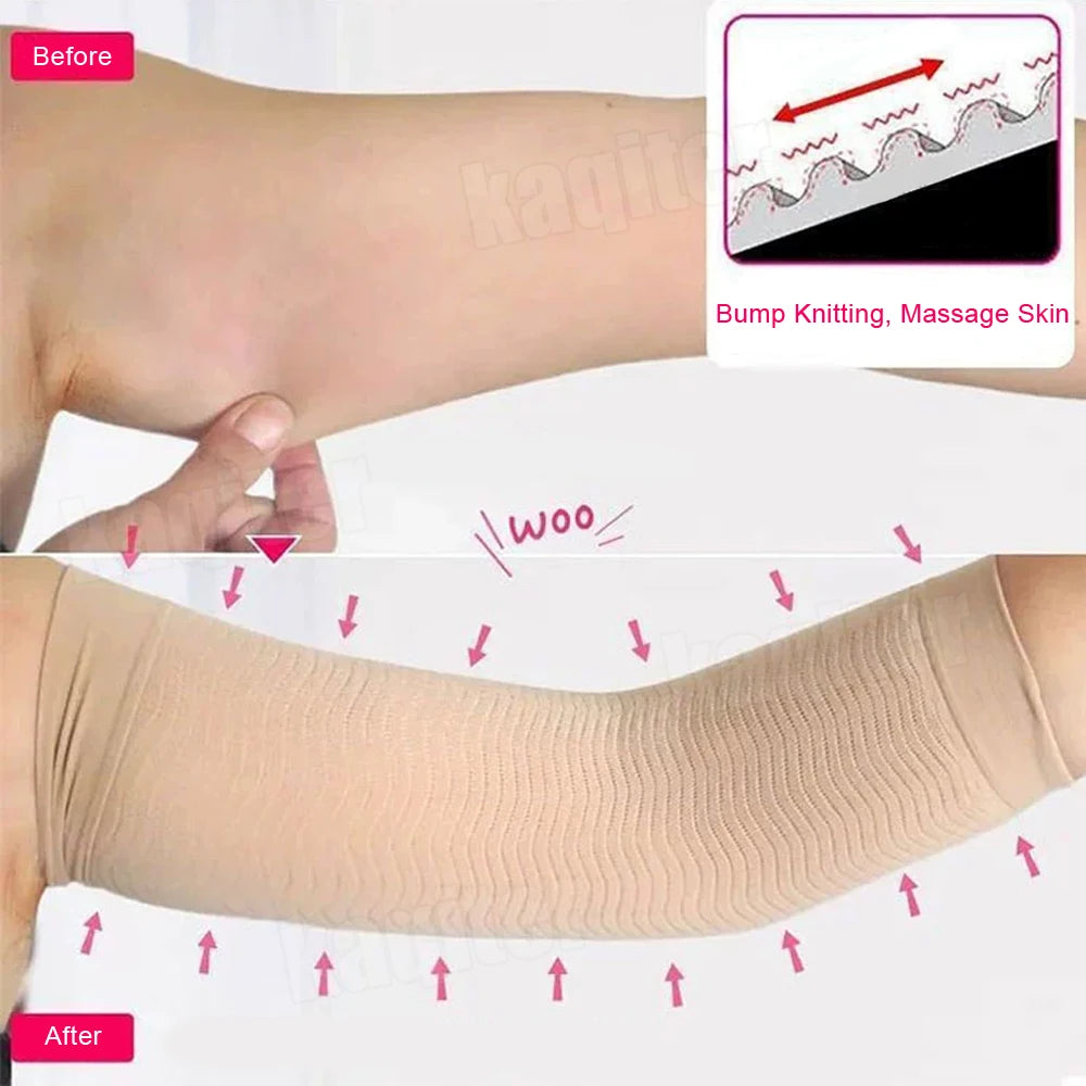 2Pcs Weight Loss Calories Off Slim Arm Shaper Massager Sleeve Slimming Wraps Arm Fat Burning Wrap Bands Arm Sleeve Elastic