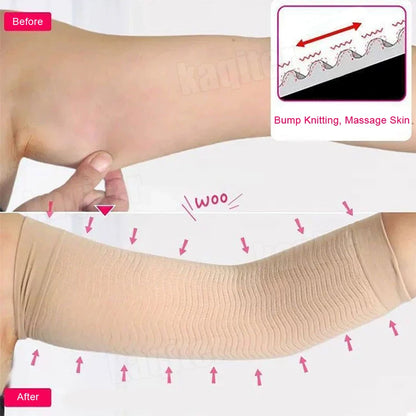 2Pcs Weight Loss Calories Off Slim Arm Shaper Massager Sleeve Slimming Wraps Arm Fat Burning Wrap Bands Arm Sleeve Elastic