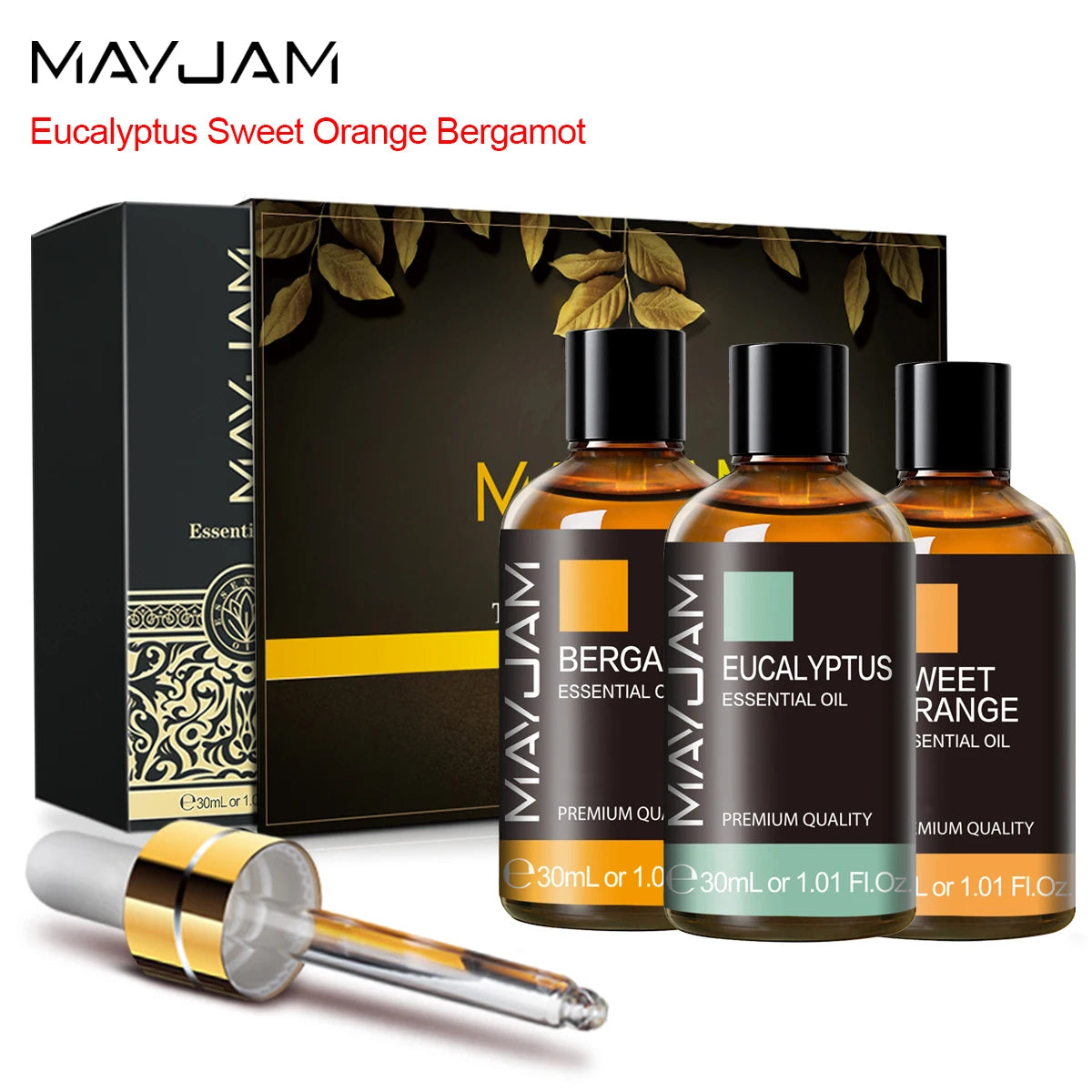 MAYJAM Aromatherapy Essential Oil 30ml Chamomile Lavender Mint Turmeric Lemon Eucalyptus Juniper Basil Fragrance for Diffuser