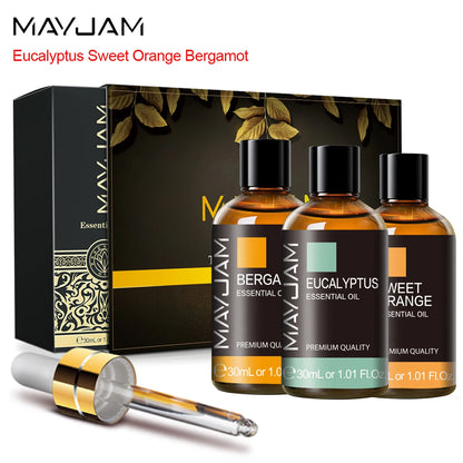 MAYJAM Aromatherapy Essential Oil 30ml Chamomile Lavender Mint Turmeric Lemon Eucalyptus Juniper Basil Fragrance for Diffuser