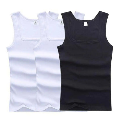 3pcs/set Four Seasons Men Tank Tops Black White Gray Singlets Sleeveless Men Vest Casual Bodybuilding Vest Sport Fitness T-shirt