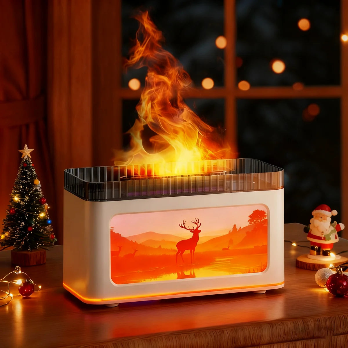 1PC USB Powered Mini Fireplace Aroma Diffuser also An Air humidifier with Colorful Ligh Effects Perfect For Home Humidification