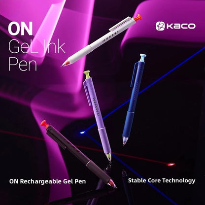 KACO ON ZERO Shake Gel Pen,0.5mm Black Retractable Refillable Ink Pen Smooth Writing ST Nib For Homework,Exam,Signing,Journaling
