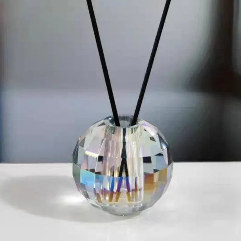 Modern Crystal Spherical Aromatherapy Candle Holder Cup Amber Crystal Aromatherapy Candle Holder Living Room Interior Decoration