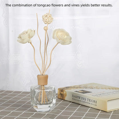 Natural Tongcao Diffuser Flowers 20cm 4 Pieces Rattan Diffuser Sticks for Aromatherapy Bottles Replacement Diffuser Sticks Aromatherapy Decorative Flowers for Essential Oil Bottles Home Decoration