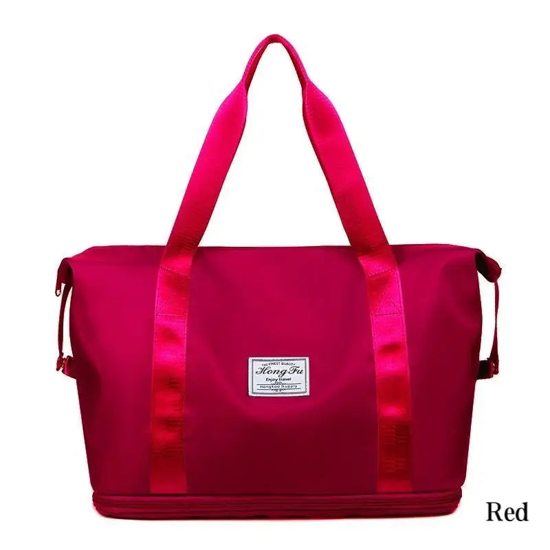 Expandable large-capacity storage luggage bag, water-resistant sports and fitness handbag, casual travel luggage bag