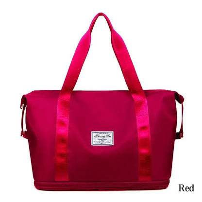 Expandable large-capacity storage luggage bag, water-resistant sports and fitness handbag, casual travel luggage bag