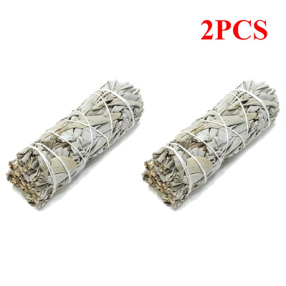 Meditation Incense White Sage Pure Grass Bundle California Smudge Stick Wand for Spiritual Incense Sticks Burning Aromatherapy