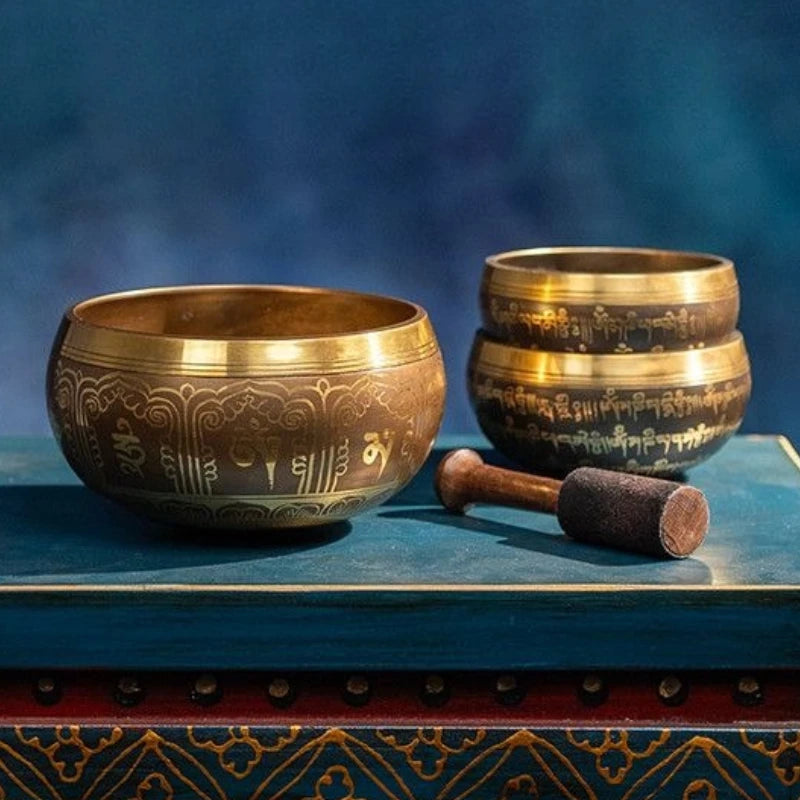Yoga Meditation Singing Bowl Relaxation Sleeping Sound Bowl Tibetan Handmade Copper Singing Bowls Therapy Percussion Instruments