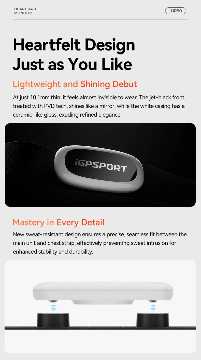 iGPSPORT HR50 Heart Rate Sensor Bike Computer Fitness Running Sport Heart Rate Monitor Sensor IPX7 Waterproof Bike Accessories