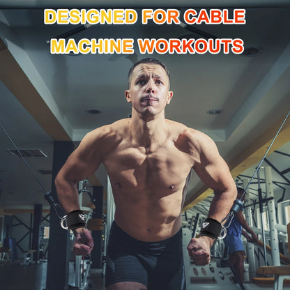 Adjustable Wrist Cuffs Straps with Dual D-Rings for Cable Machine Workouts, Lateral Raises, Arm Strength Training Fitness