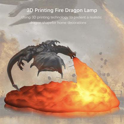 3D LED Dragon Night Light, USB-Rechargeable Table Lamp, Flying Dragon-Themed Bedroom Decor, Festive Party Mood Light