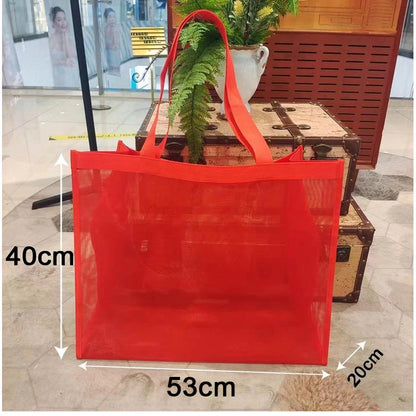 Mesh Handbag Transparent Shopping Bag Swimming Bag Nylon Mesh Dance Yoga Fitness Large Capacity Storage Bag Beach Bag
