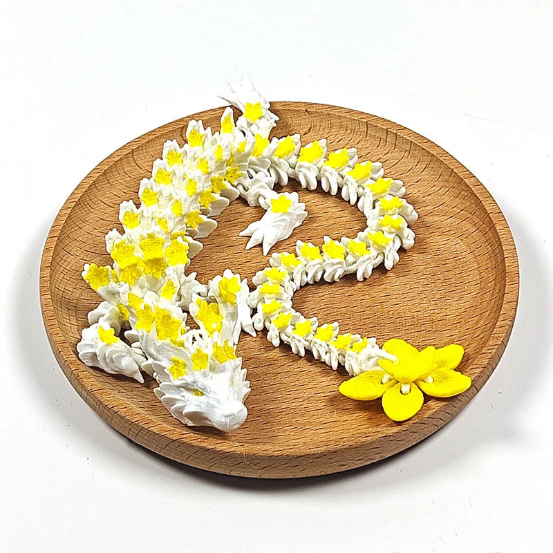 3D Printed Crystal Dragon Articulated Dragon Fidget Toy Cherry Blossom Dragon Home Office Decor Birthday Gift For Boys 2025new
