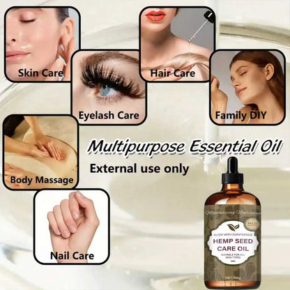 Hemp Seed Care Oil - Light Delicate Texture, Moisturizes & Protects, Enhances Skin Elasticity, Suitable for All Skin Types
