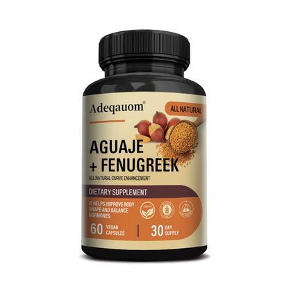 Aguaje + Fenugreek Capsules - 1000mg, Supports Buttocks, Curvy Body & Breast Support, Immune Health, Rich in Protein & Vitamins