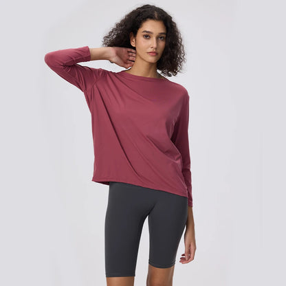 Yoga Long Sleeve Workout Top Running Clothes Physical Shirts & Blouses Top Fitness Loose T-shirt Clothing Sportswear Woman Gym