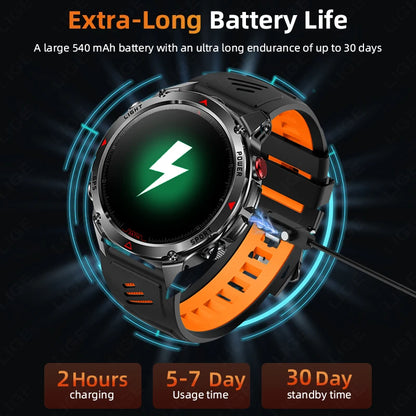 LIGE 2026 New Professional GPS Track Sports Smartwatch Outdoor RIDE Run Compass Altimeter 3ATM Fitness Bracelets 540mAh Watches