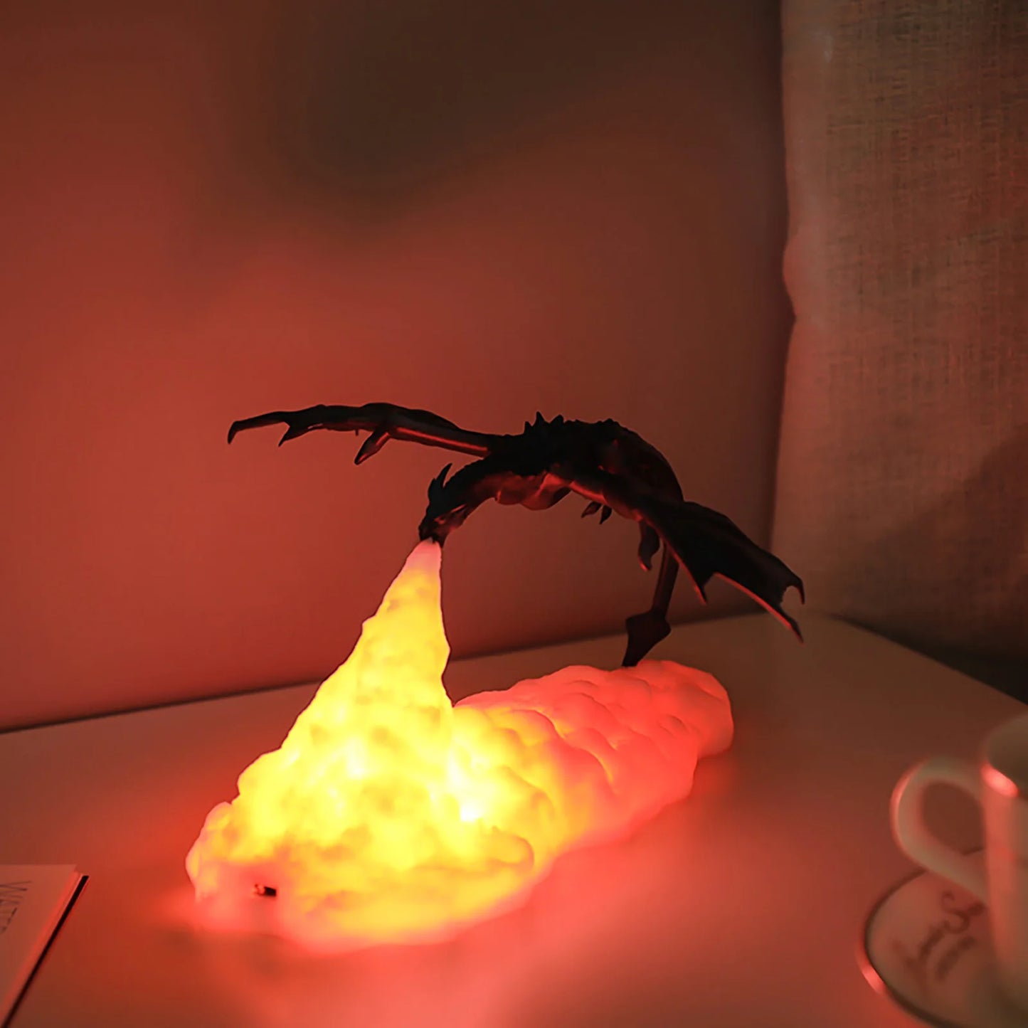 3D LED Dragon Night Light, USB-Rechargeable Table Lamp, Flying Dragon-Themed Bedroom Decor, Festive Party Mood Light