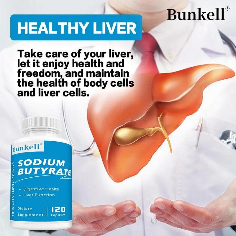 Sodium Butyrate Supplement - Helps Gut Health, Detox and Cleansing of The Liver, Digestive Health,Non-GMO
