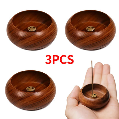 6PCS/3PCS/1PC Exquisite Wooden Plug in Incense Burner | Suitable for Buddhist Worship, Home Tea Room, Desktop Decoration - Ideal