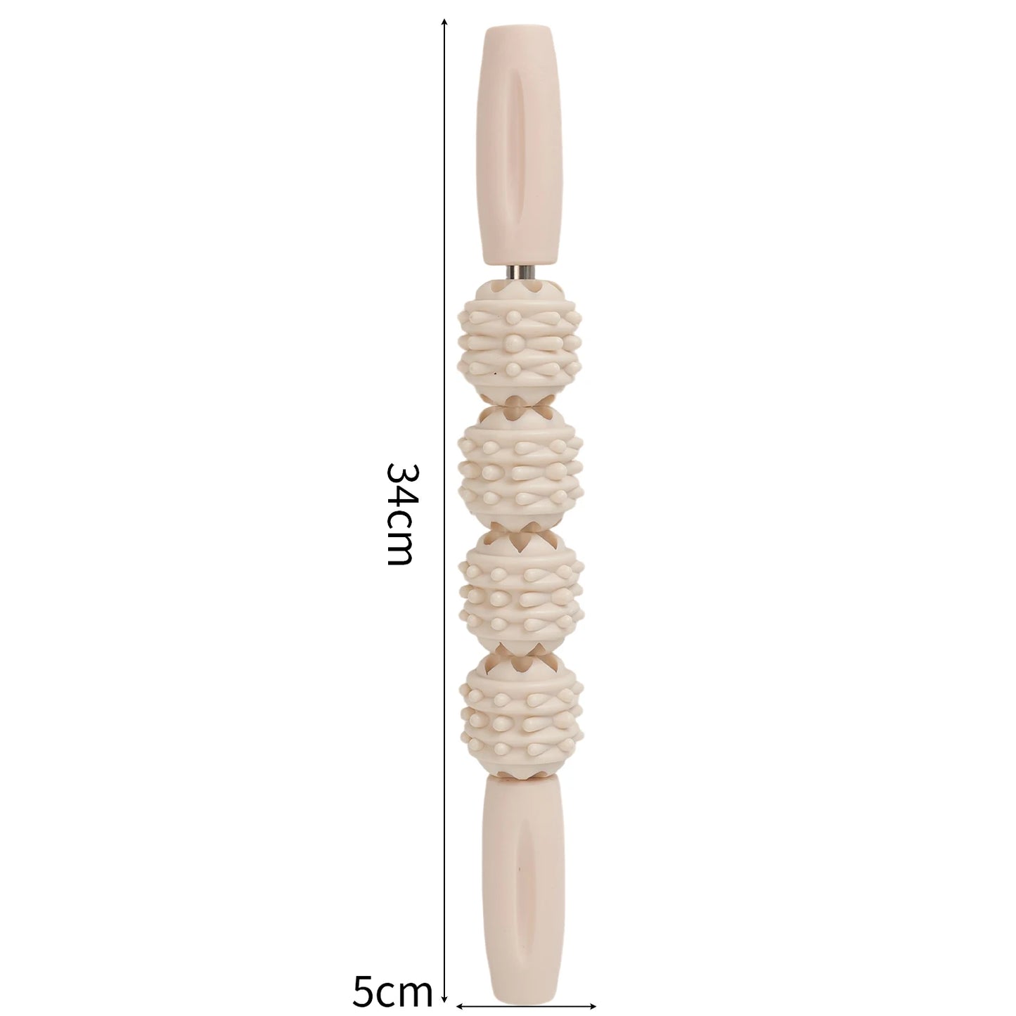 4 Ball Roller Muscles Massage Stick Relaxation Yoga Fitness Wolf Tooth Fascia for Calves Thighs Arm Full Body Massage Yoga Stick
