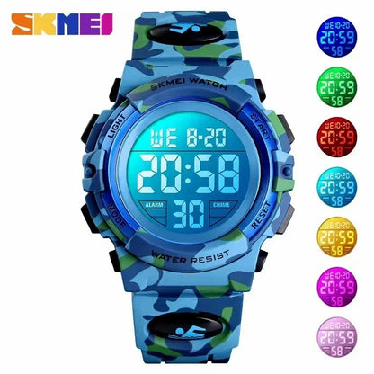 SKMEI 1548 Sport Children Shockproof Watch Waterproof Camouflage Colorful Light Boy Kids Girl Wristwatches 1266 relogio infantil