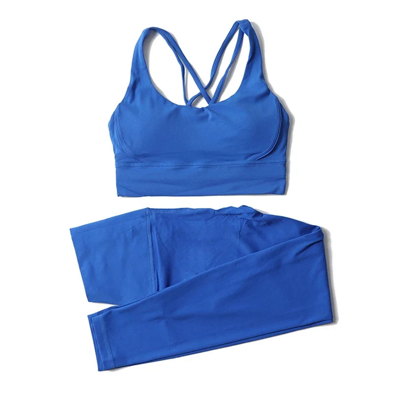 TRY TO BN Yoga Set Fitness Sports Bra Naked Leggings Women's Tracksuit Sportwear Breathable Workout Two Pieces Suit Gym Clothing