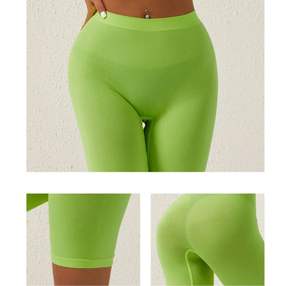 1pcs Women's Seamless Elastic Fitted Shorts High-Waist Arm-Raising Sports Breathable Safety Panties Female Fitness Yoga Pants