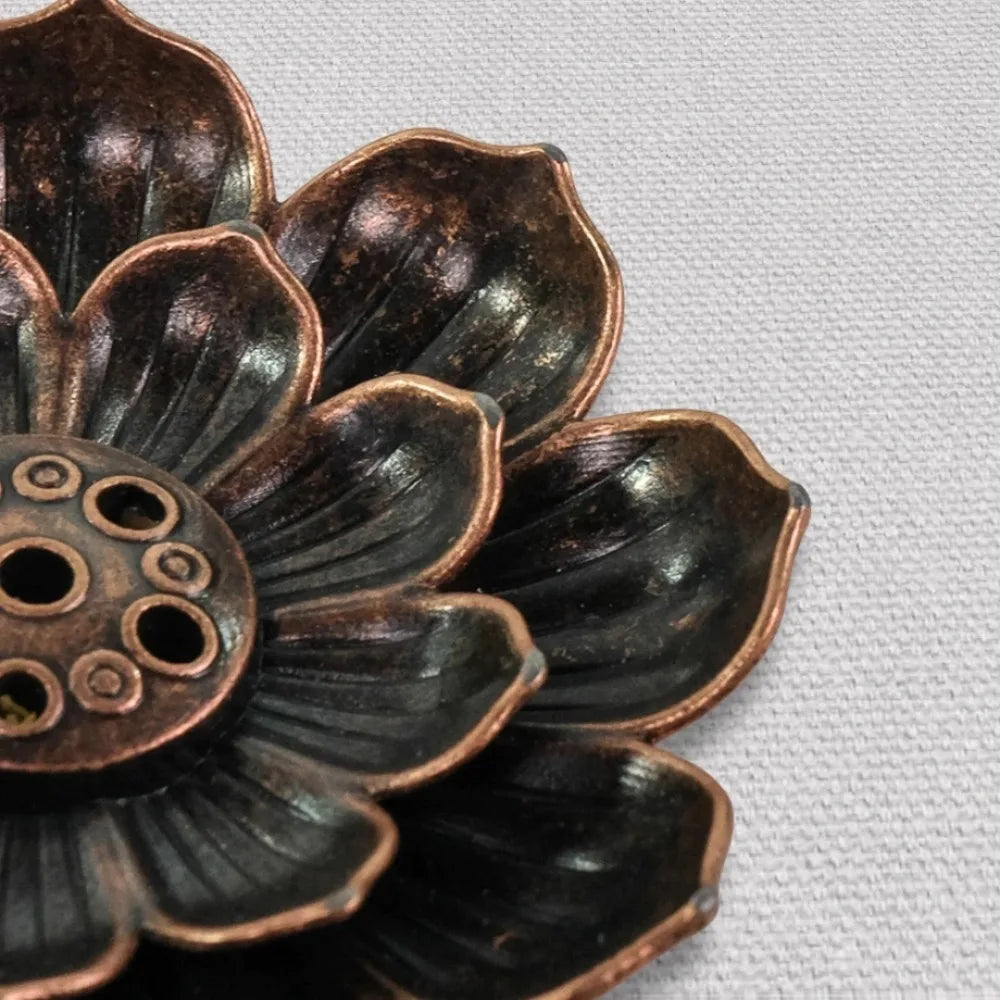 2-In-1 Porous Lotus Zen Line Incense Insertion Incense Holder Lotus Incense Burner for Sticks Plate Tray Retro Home Decorations