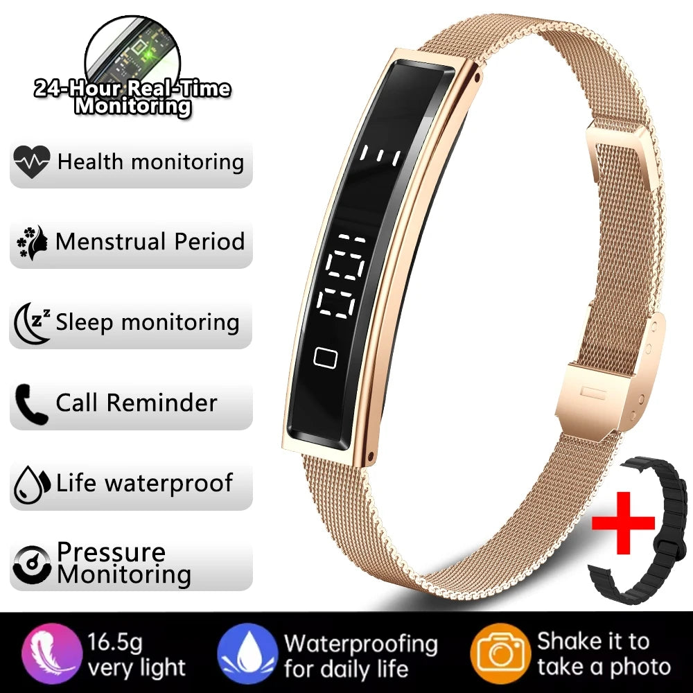 2026 New Fashion Women Smart Bracelet Multi-Sport Mode Fitness Tracker Heart Rate & Sleep Health Monitoring Smartwatch Men Women