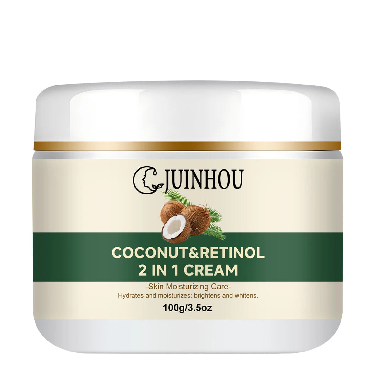 JUINHOU Natural Coconut Oil Brightening Face Cream Deep Hydrating Moisturizer Brighten Face Gentle Daily Skin for All Skin Types
